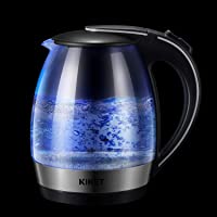 Los mejores  - Hervidor de Cristal 1-7 L Hervidor de Agua Eléctrico con iluminación LED- 2200W Ebullición Rápida con Libre de BPA…